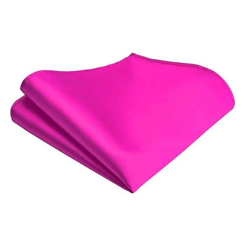 LABEL-CRAVATE Pochette de costume satin fuchsia – Mouchoir de poche rose vif homme – Accessoire de cérémonie, mariage ou soirée – Format 21x21 cm avec finitions main