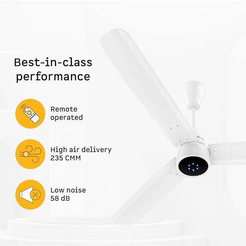 Image of atomberg Renesa Epoque 1200mm BLDC Ceiling Fan with Remote | Advance Air+ Technology | BEE 5 star Rated | Low Noise | Sleek Design | 2 Year Warranty | Gloss White