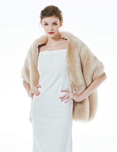 Faux fur Shawl Wrap for Wedding Women Shrug Bridal Stole Winter Cover Up Bridesmaids Cape2