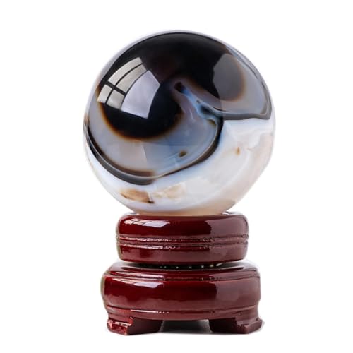 Sphère d'agate décorative en cristal poli, une idée de cadeau de pendaison de crémaillère