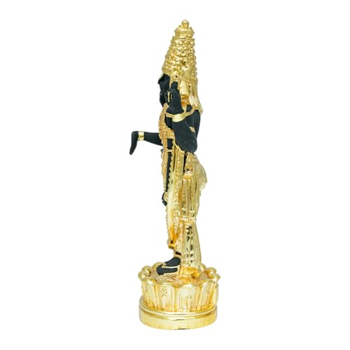 Image of Gold Plated Standing Balaji | Lord Venkateshwara Idol for Blessings, Wealth & Success |Lord Srinivasa Murti for Pooja Room, Office Desk & Gifting| Size: 9cm x 4cm x 22cm