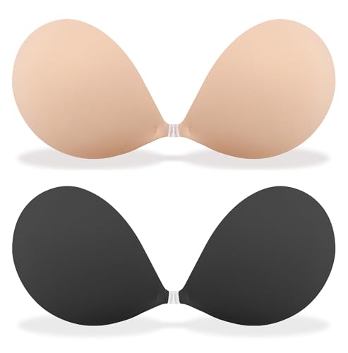 MITALOO Adhesive Bra Invisible Sticky Strapless Push up Backless Reusable Silicone Covering Nipple Bras