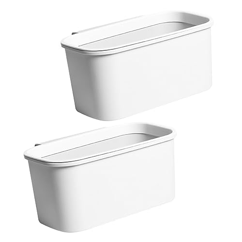 2 Piezas Canecas de Basura para Cocina Blanca Portátil miniatura 1