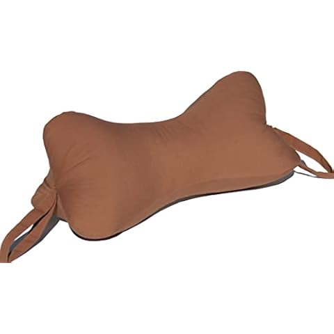 Original Bones NeckBone Chiropractic Cervical Pillows in Poly Cotton, Brown, Zipper Access for Comfort Adjustment Cover