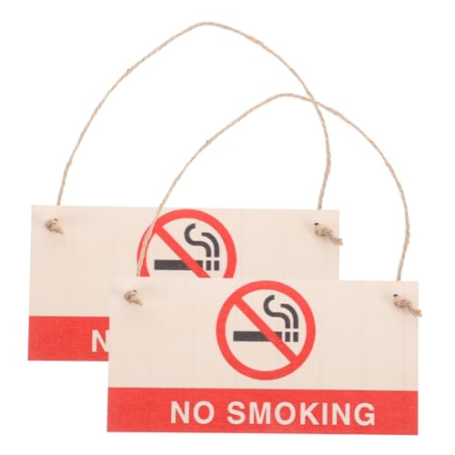 ERINGOGO 2 piezas Letreros de Madera Prohibición Fumar Diseño Claro Resistente para Oficinas Negocios y Espacios Públicos Señal No Fumar Madera Robusta Uso Interior y Exterior
