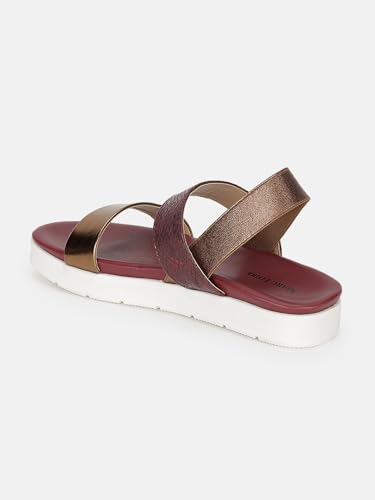 Image of Marc Loire Women Platform Heel Fashion Sandal With Slingback Strap; Casual Footwear