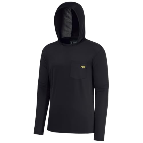 Image of BASSDASH Men's UPF 50+ Fishing Hoodie Shirts with Chest Pocket Lightweight UV Sun Protection Long Sleeve Hiking Sports FS34M