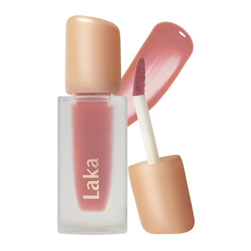 Laka Fruity Glam Tint | Glowing Korean Lip Tint with Hydrating Lightweight Texture | Buildable Color, Non-Sticky High Shine Gloss | K-Beauty Korean Makeup | #136 Oolong, 0.15oz