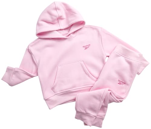 Reebok Toddler Girls Sweatsuit 2 Piece Set Fleece Hoodie Jogger Sweatpants - image 2