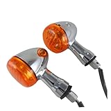 Moto Indicators Motorcycle 3 Wires Front Chrome Amber Turn Signal Indicator Light Lamp for Suzuki Boulevard M109R VRZ1800 2006-2013