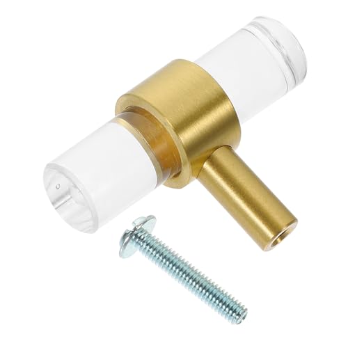 CLISPEED 形単孔アクリル把手 耐錆銅製キャビネット引き出し取っ手 キッチン食器棚ドアノブ 収納家具用スムースタッチデザイン