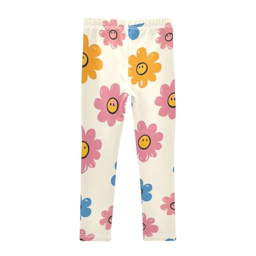 Girls Leggings Cool Groovy Flowers Toddler Girls Clothes Leggings for Girls Toddler Girls Leggings 3-4T2