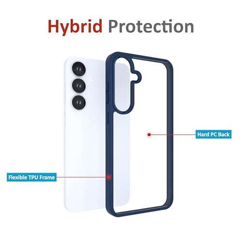 Image of Case for Samsung Galaxy S25 Plus, [Anti-Yellowing Technology] [Military Grade Drop Protection] Shockproof Slim Hybrid Phone Case for Samsung Galaxy S25 Plus 5G - Indigo Blue