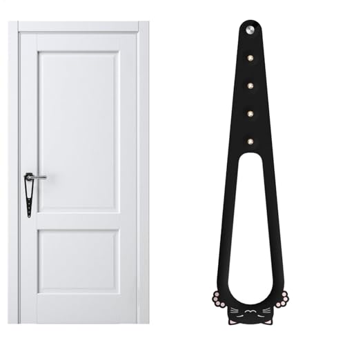 猫用のドアラッチ犬を守り、猫のドアホルダーラッチ | 調整可能な犬のストッパーペットドアホルダー - 猫のプルーフレバー、寝室のための弾性ペットピンチガード、保管室の安全