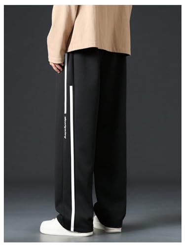 Verdusa Men's Letter Print Striped Sweatpants Drawstring Waist Sweat Pants Joggers2