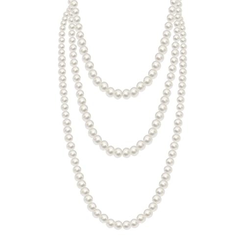 Zovator Long Pearl Necklaces for Women 150cm Artificial Pear