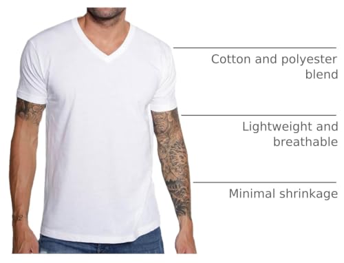 Image of Men's V-Neck T-Shirt Fitted Short Sleeve Soft Cotton Vneck Tees S-2XL