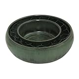 blumenring gold Generisch Blumenring grün, handgetöpfert, 13 cm Durchmesser, Steinzeug