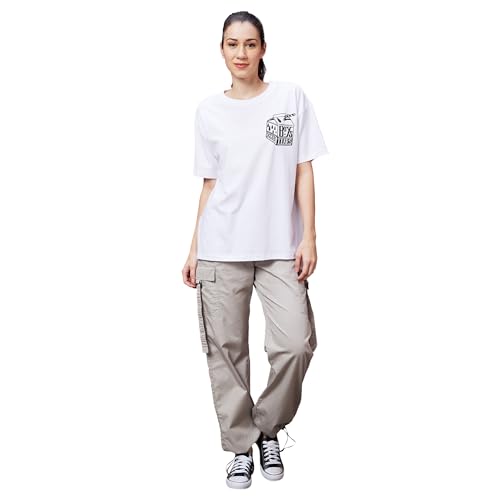 Image of Globus Women Pink Boxy Fit Typography Cotton T-Shirt-3639407001