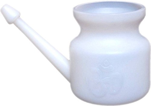 YOGSADHAK Jal Neti Pot Plastic Om Printed White 450ML