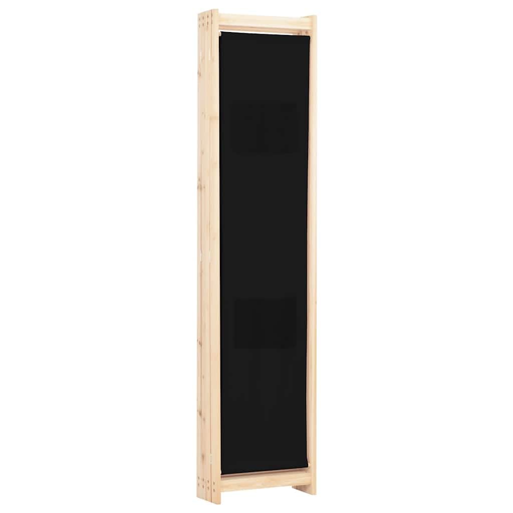 Cloison de séparation 4 Panneaux Noir Dimensions 160x170 cm Tissu et Bois, cloison Amovible et Pliable pour Dressing, Chambre ou Espace privé intérieur et extérieur