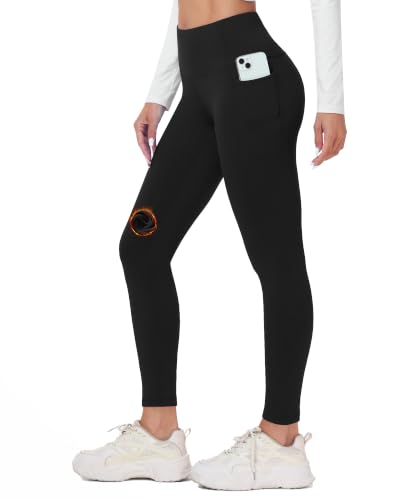 Runhit Women's Fleece Lined Leggings with Pockets Thermal Winter Tights | Soft Warm Stretchy Fabric,Water Resistant,High Waist Tummy Control,Thick Squat Proof for Yoga Skiing Running Hiking Workout