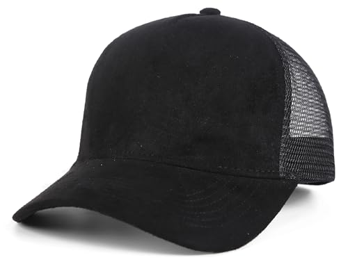 Image of Suede Mesh Back Baseball Caps for Men Women Trendy Trucker Hats Dad Hat Sports Hat Breathable Snapback Hats 2025