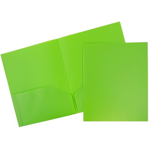 JAM PAPER Plastic 2 Pocket POP Folders - Durable School Folders - Assorted Primary Colors - 6/Pack