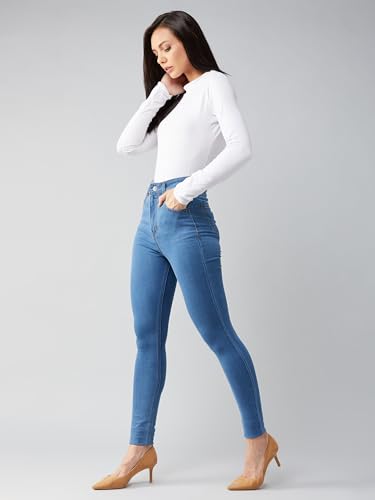 Image of Dolce Crudo Women's Skinny Fit High Rise Cropped Length Stretchable Denim Jeans