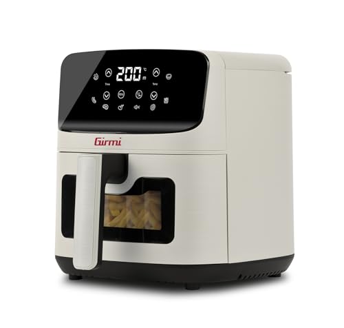 Miniatura 6 de Girmi FG27 "Ecofrit Lite" Freidora de aire, 4,2 litros, 1400 W, Pantalla Figital, 8 programas, Temporizador, 80-200 °C, BPA/PFOA Safe, Color Tiza Recetario incluido