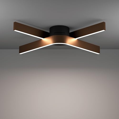 Plafonnier LED dimmable connecté Alexa et Matter finition bronze
