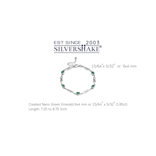 Image of Silvershake Birthstone Gemstones White Gold Plated or Yellow Gold Plated 925 Sterling Silver Scroll /Filigree Celtic Knot Weave 7.25 to 8.75 Inch with Adjustable Extension Bracelet Jewelry for Women