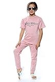  Générique Enfants Filles Vogue Ye Saint West T-Shirt à Manches Courtes et Pantalons Ensembles de Vêtements de Détente (9-10 Ans, YeSaintWest Rose)