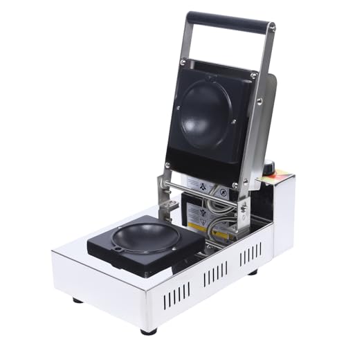 Commercial Ice Cream Burger Maker, 1000W Electric Burger Waffle Cone Maker Machine, 110V Ice Cream Sandwich Maker with Non-stick Baking Tray, Gelato Panini Press for Bakeries Restaurants Home