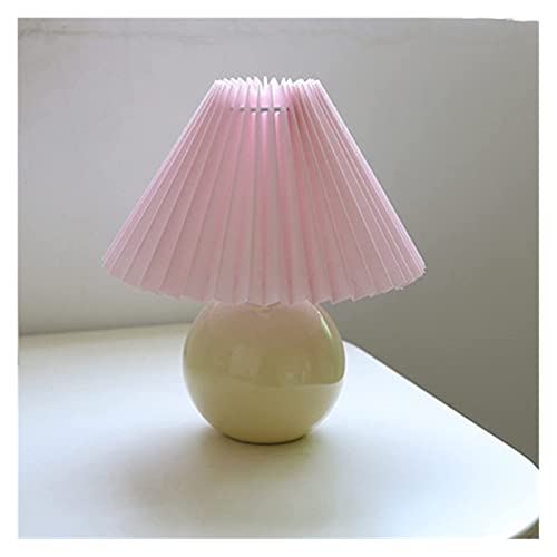 GAXQFEI Lámpara de Mesita de Noche Lámpara de Mesa Vintage de Color de Cerámica de Cerámica Lámparas de Mesa para Sala de Estar Dormitorio Nordic Casera Decoración de Escritorio Luz Romántica Lámpara