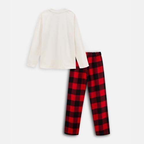 Image of Nap Chief Kids Cotton Full Sleeves Printed T-Shirt & Checkered Pyjama Set for Sleepwear, Night Suit for Boys & Girls