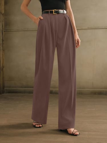 Image of GRECIILOOKS Trousers for Woman | Womens High Rise High Waist Flared Korean Style | Formal Pant for Women Office Wear| Track Pants for Womans Elegant for College & Events (Available in Plus Size)