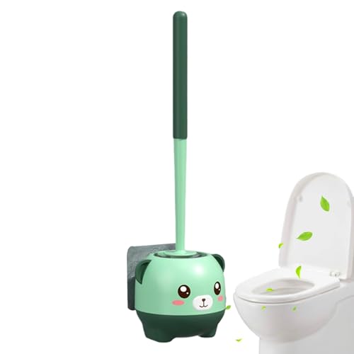 Escobilla de baño con de Animal | Soporte Creativo para escobilla de Inodoro | Juego único de escobilla de Inodoro | Montado en la Pared y Mango Largo y Soporte para Herramienta de