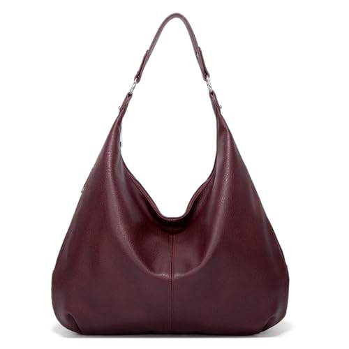 Pastoralist Umhängetasche PU Leder Wein roter Umhängetasche mit Reißverschluss Schultertasche modisch leicht weinrot rot für Frauenarbeit, Reisen, tägliche Verwendung von Umhängetaschen