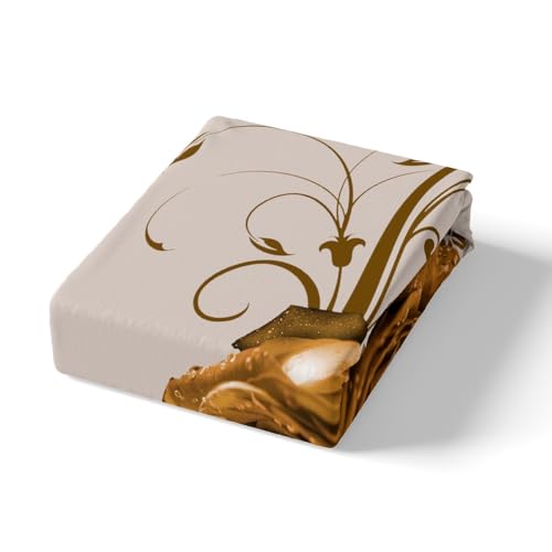 Parure de lit chic imprimé floral abstrait et or