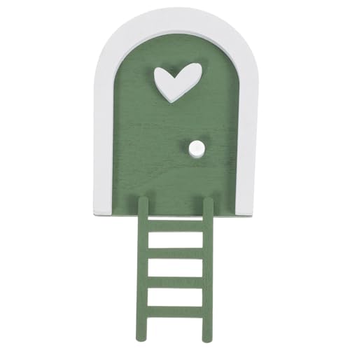 FRCOLOR Mini Holz Türornament Gartendeko mit Leiter Wetterfestes...