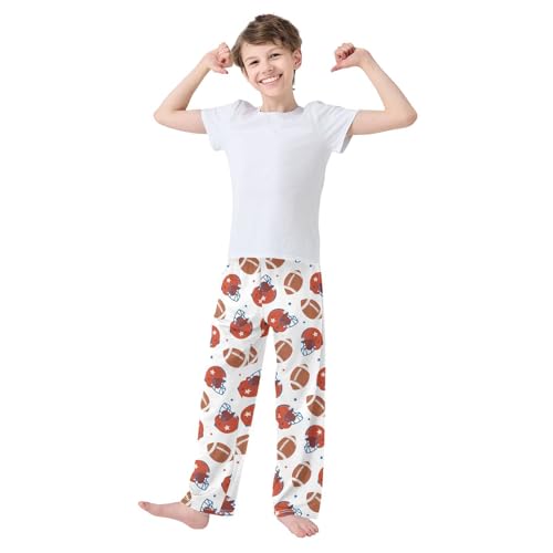 Boys' Pants American Football Helmet Ball Star Long Bottoms Jogger Pants Elastic Waist Trousers with Pockets S-XL2