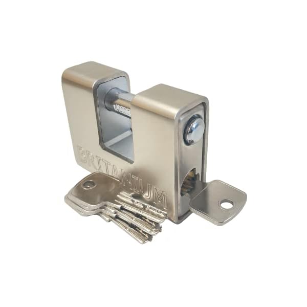 Britanium® BRP/74 [Armoured] Shipping Container Padlock - [Anti Drill Cylinder] - Heavy Duty Lock for Storage Unit, Motorbike, Shed & Garage Silver