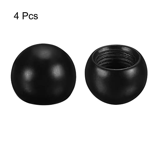 Image of MECCANIXITY M10 Lamp Finial Cap Knob, 15mm Dia. Female Nuts Lamp Decoration Accessories for Lamp Harp Top Lampshade Holder, Black, Pack of 4