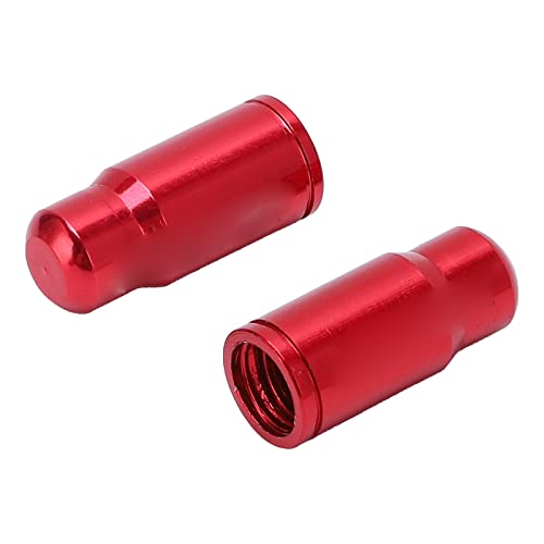 Cubiertas de válvula bicicleta aluminio rojo 2 piezas miniatura 7