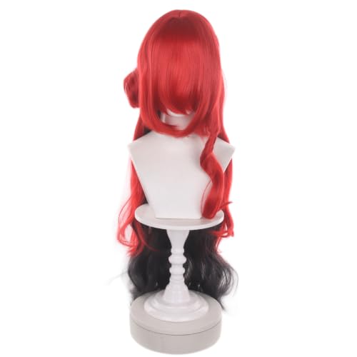 Image of Red Black Gradient Long Wavy Wig for Women Cos Hime Pricess Nova