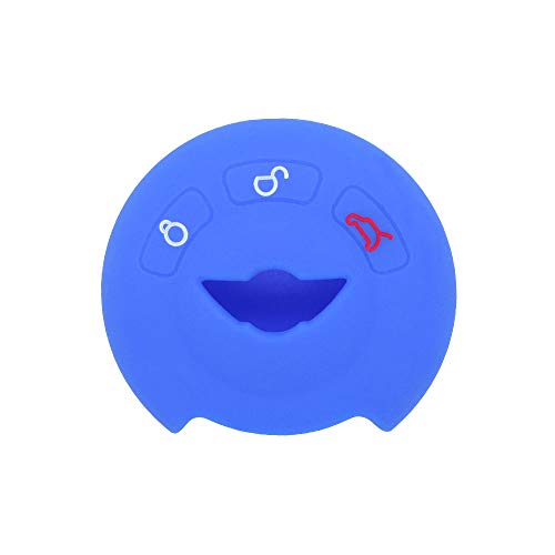 BROVACS Silicone Cover Protector Case Holder Skin Jacket Compatible with MINI Cooper 3 Button Round Smart Remote Key Fob CV9905 Deep Blue - Image 2