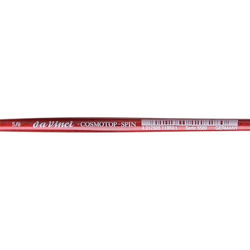 Image of da Vinci Watercolor Series 5580 CosmoTop Spin Paint Brush, Round Synthetic with Red Handle, Size 5 /0 (5580-5 /0)