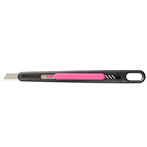 Image of Slim Pen Knife Box Cutters Retractable Safety Box Cutter - Auto Retractable, Precision - Perfect for Trimming, Crafts, Opening Letters, Packages and PCB Board Work (Non-Adjustable Pink)