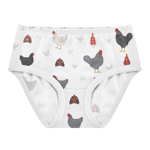 ZZKKO Chicken Poultry Farm Animals Girls Underwear Toddler Panties for Girls Comfort Brief Size 2T